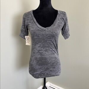Cowgirl Tuff Gray Fitted V-Neck Short Sleeve Tee